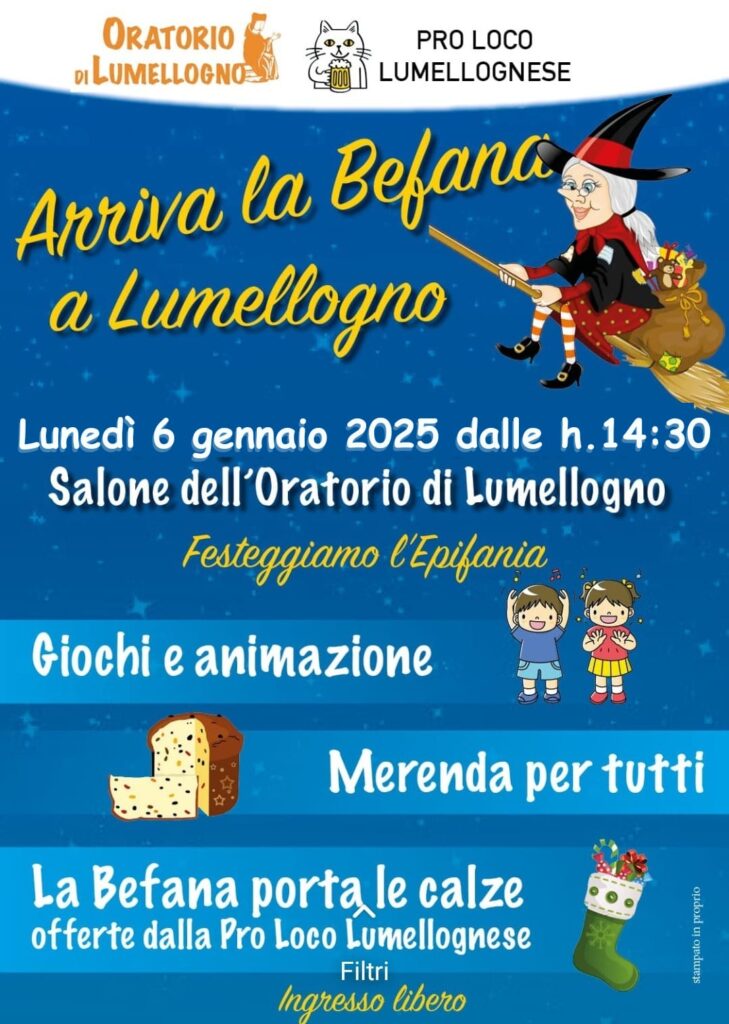Befana 2025 oratorio Lumellogno