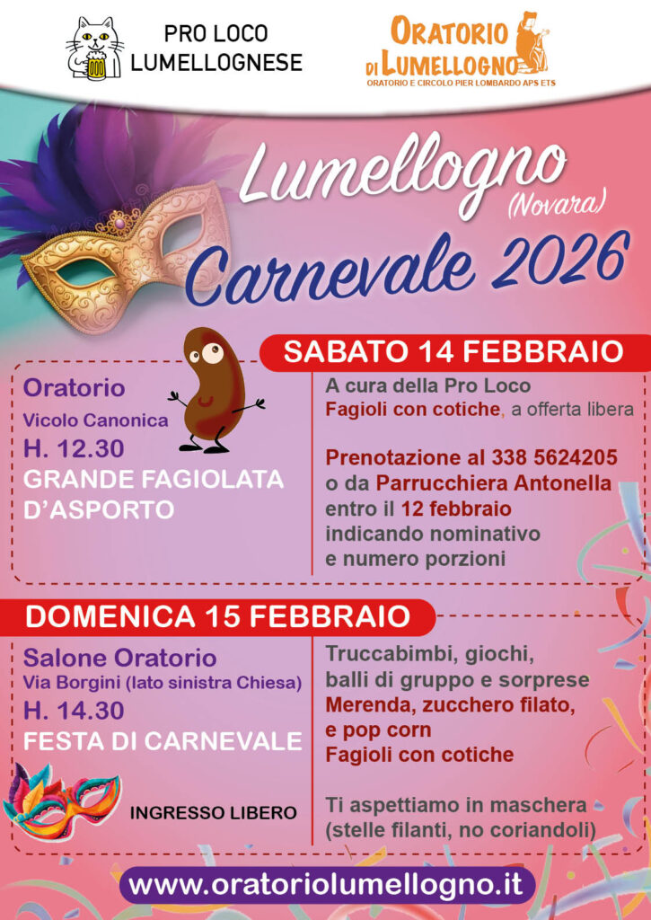 Carnevale 2026 Lumellogno