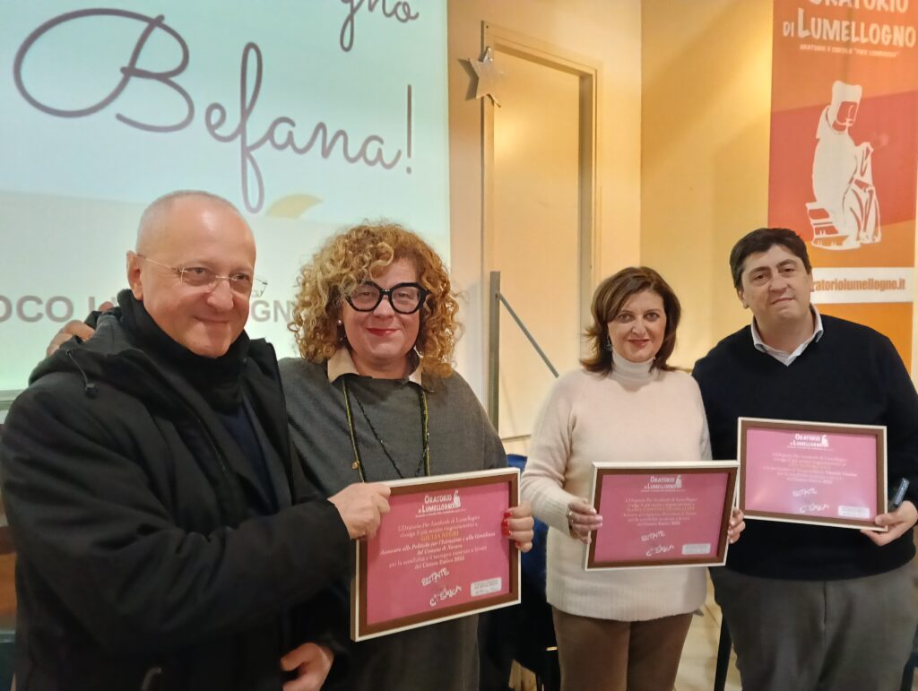 Don Fabrizio Mancin con l'Assessore Giulia Negri, l'Assessore Stangalini e il vicepresidente CST Giaime