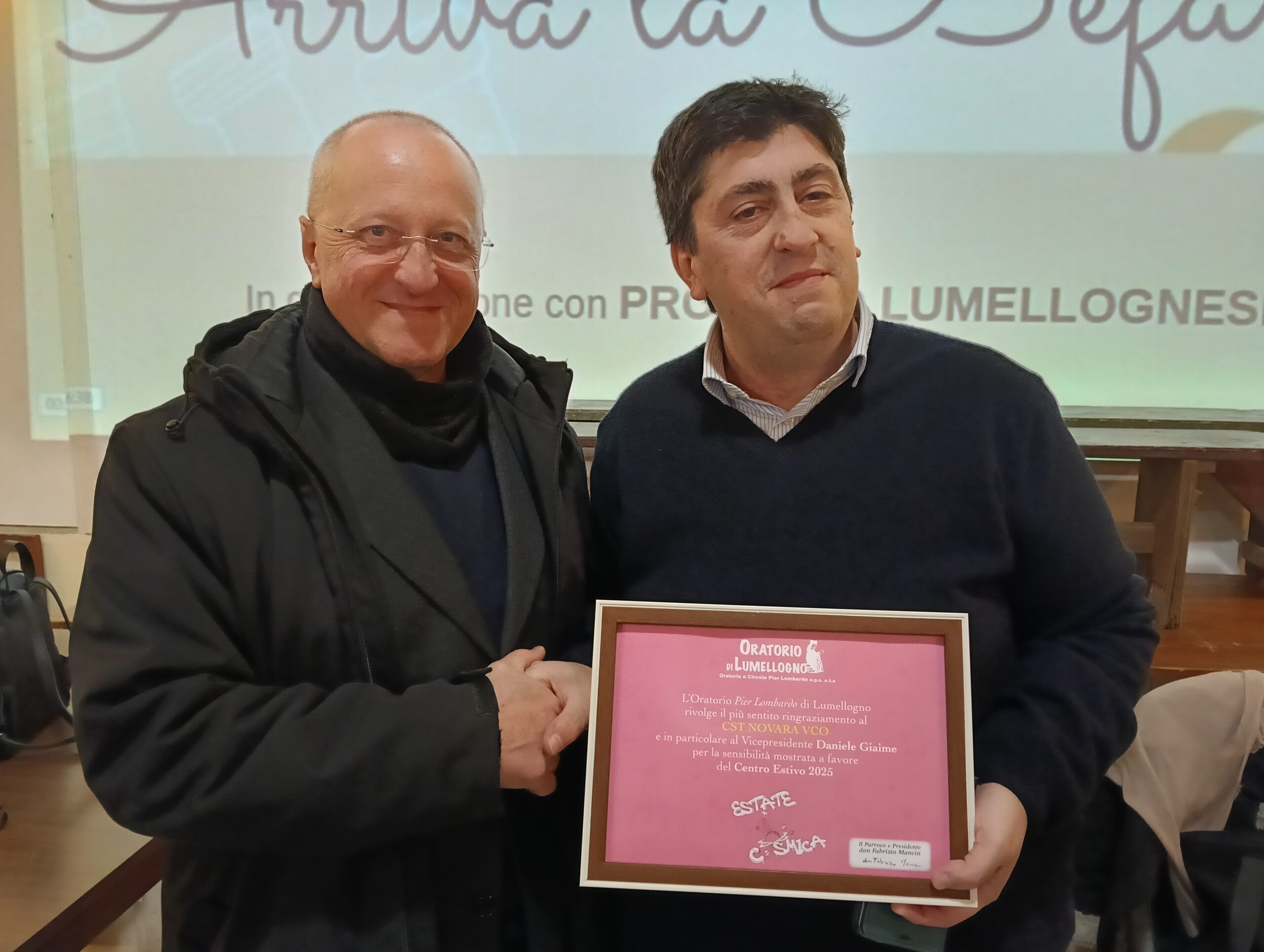 Don Fabrizio Mancin e Daniele Giaime del CST